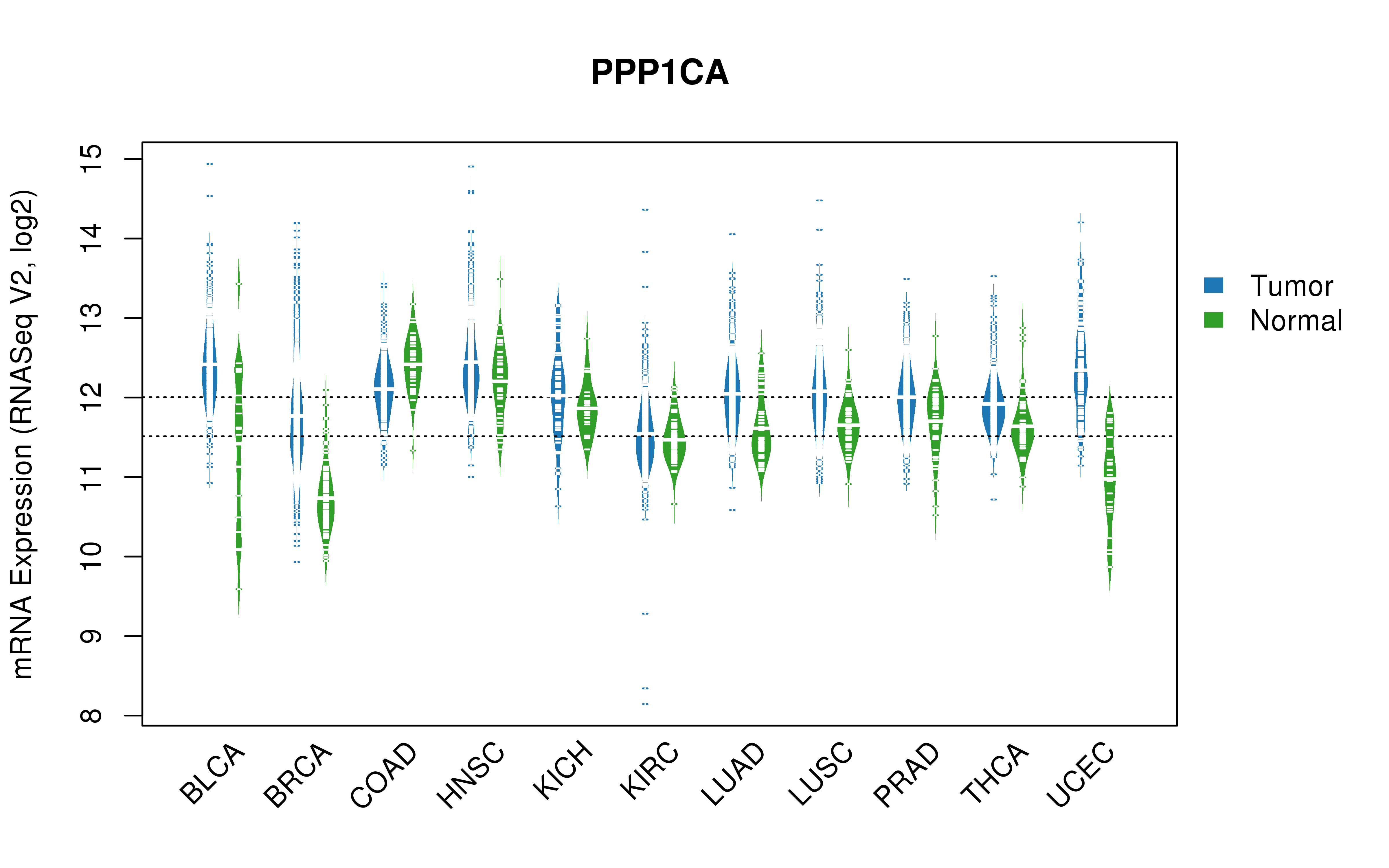 TCGA pan-cancer基因表达总结;我们提取RNASeqV2标准化的基因表达数据,TCGA TCGA-Assembler使用R包。公共数据,TCGA DCC数据服务器上的文件都聚集在1月- 05 - 2015。